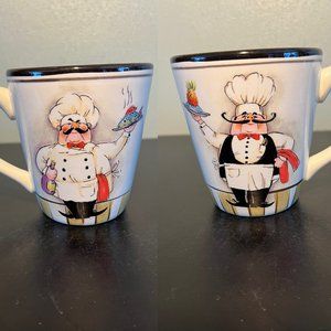 VTG HD Designs Le Chef Stoneware Mug 14oz Whimsical Italian Restaurant Coffee
